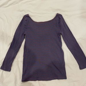 Juicy Couture Blue & Peach Stripped Blouse